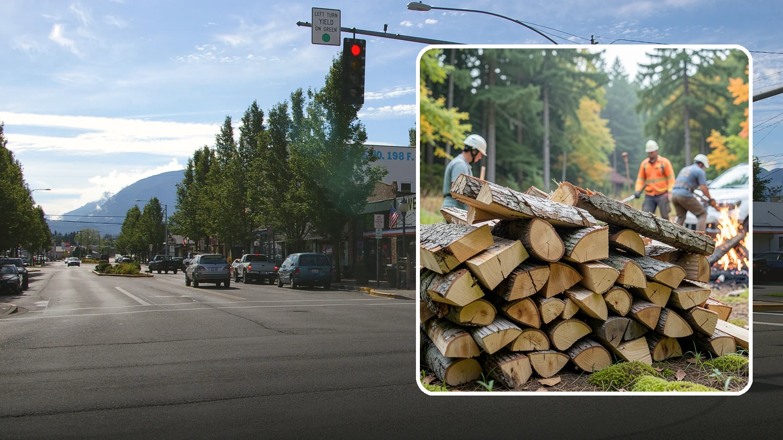 Bonfire Wood in North Bend, King County, WA - Larger split firewood cut for building big, long-lasting bonfires at outdoor events.
