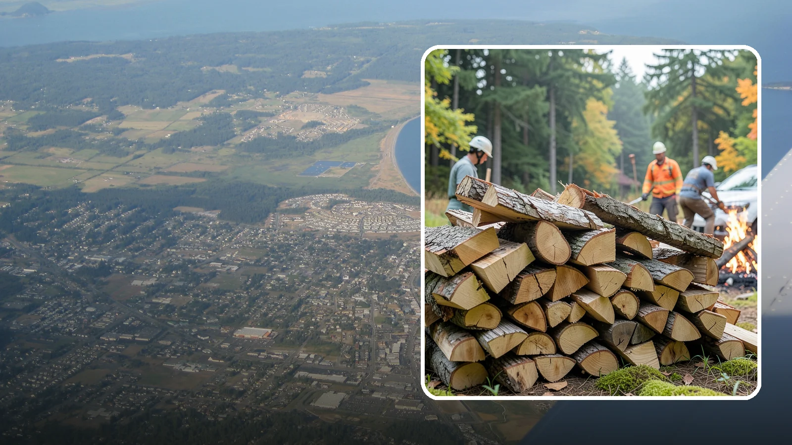 Bonfire Wood in Oak Harbor, Island County, WA - Larger split firewood cut for building big, long-lasting bonfires at outdoor events.