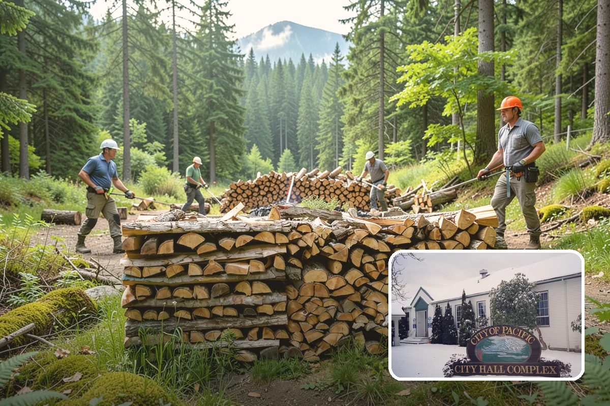 Bonfire Wood in Pacific, King County, WA - Larger splits build a substantial blaze