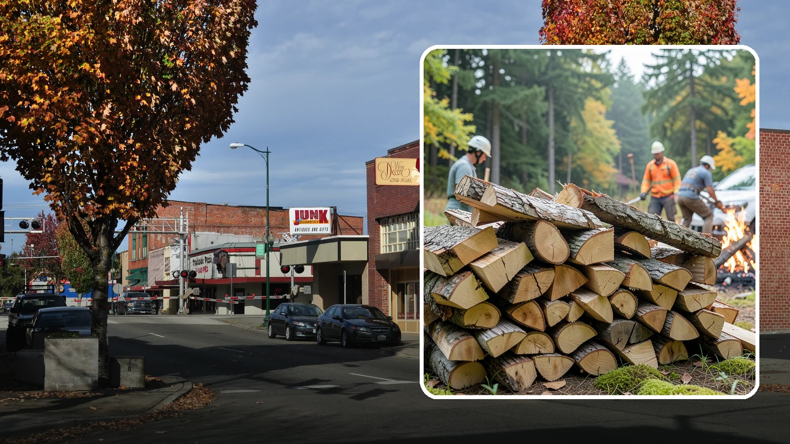 Bonfire Wood in Puyallup, Pierce County, WA - Larger split firewood cut for building big, long-lasting bonfires at outdoor events.