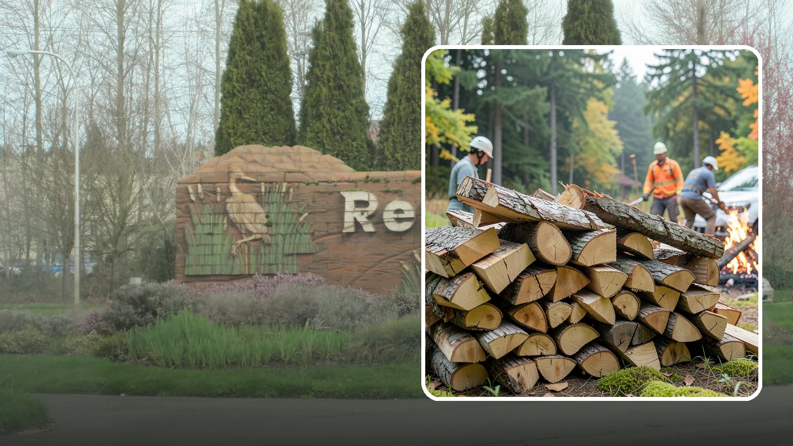Bonfire Wood in Renton, King County, WA - Larger split firewood cut for building big, long-lasting bonfires at outdoor events.