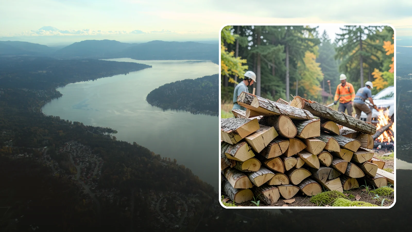 Bonfire Wood in Sammamish, King County, WA - Larger split firewood cut for building big, long-lasting bonfires at outdoor events.