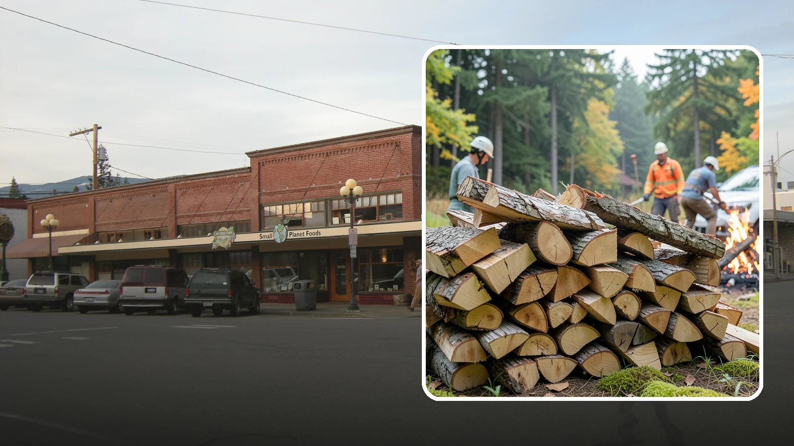 Bonfire Wood in Sedro-Woolley, Skagit County, WA - Larger split firewood cut for building big, long-lasting bonfires at outdoor events.