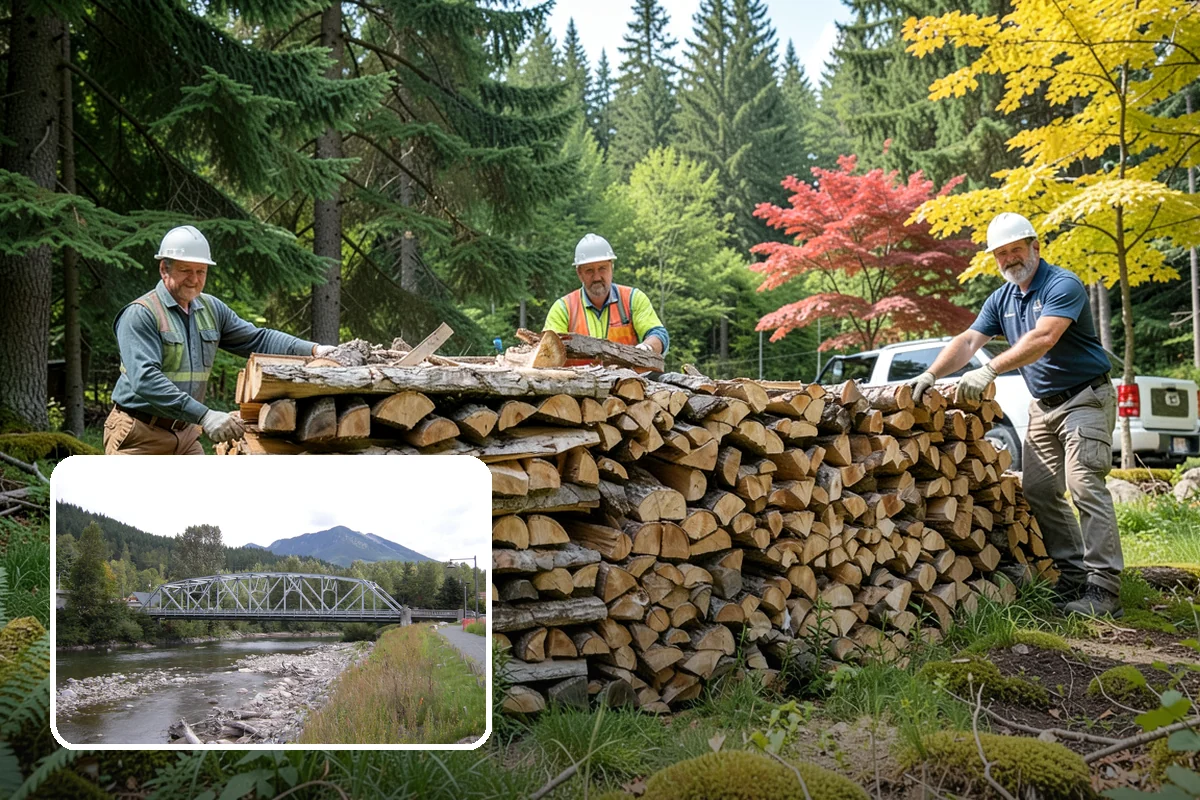 Bonfire Wood in Skykomish, King County, WA - Larger splits build a substantial blaze
