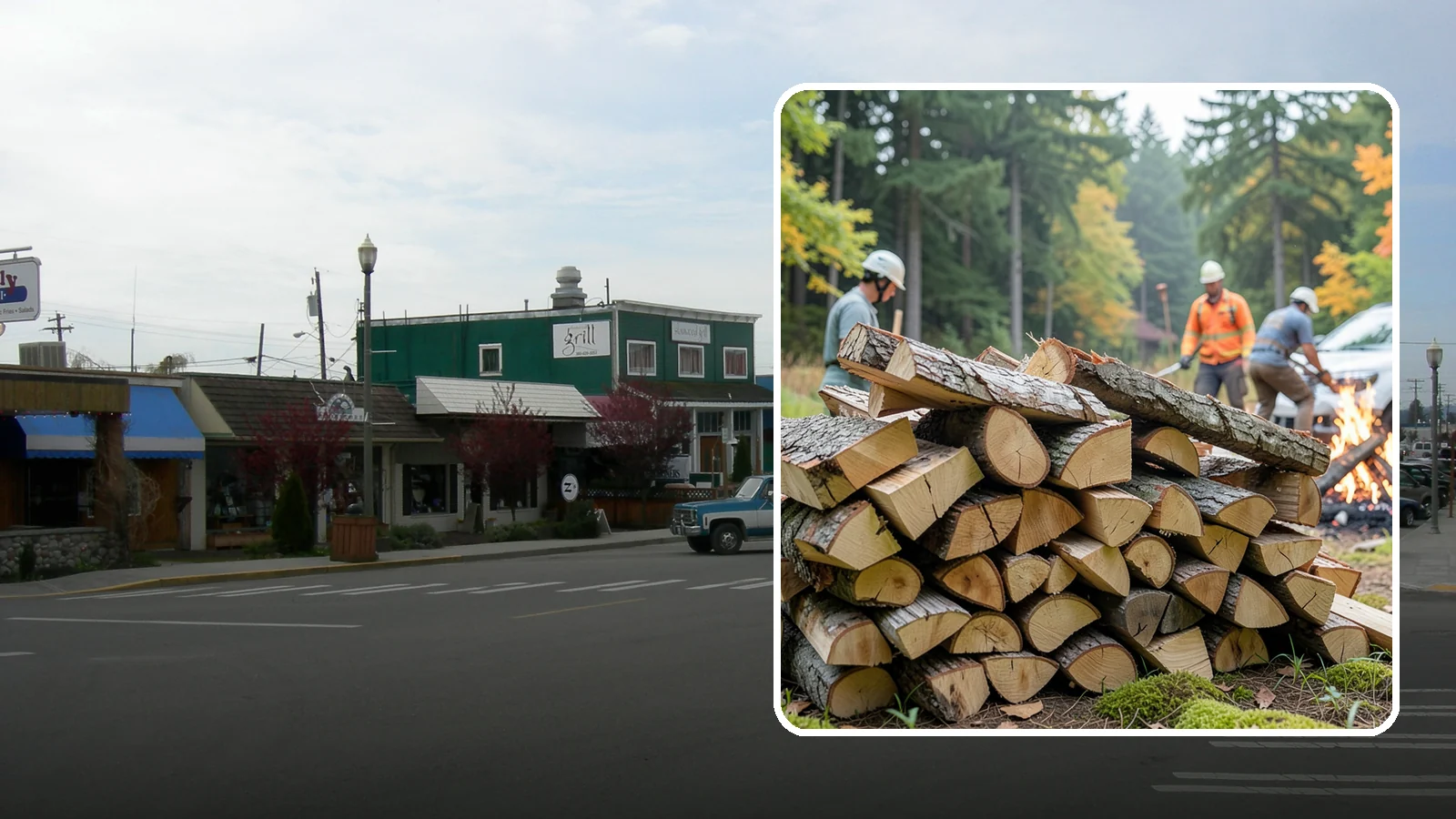 Bonfire Wood in Stanwood, Snohomish County, WA - Larger split firewood cut for building big, long-lasting bonfires at outdoor events.