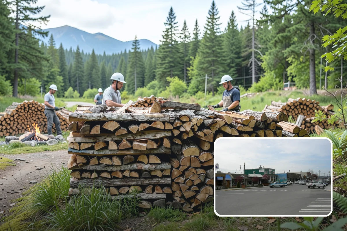 Bonfire Wood in Stanwood, Snohomish County, WA - Larger splits build a substantial blaze