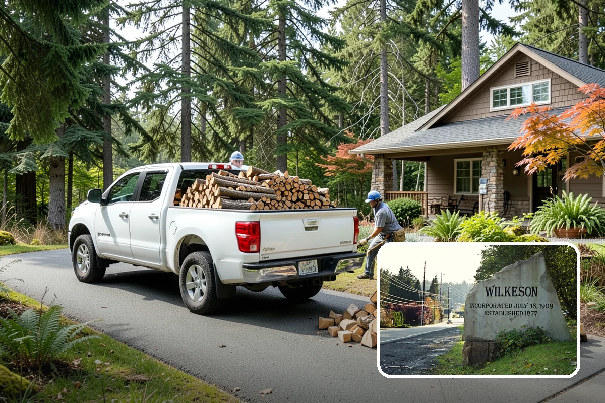 Bonfire Wood in Wilkeson, Pierce County, WA - Larger splits build a substantial blaze