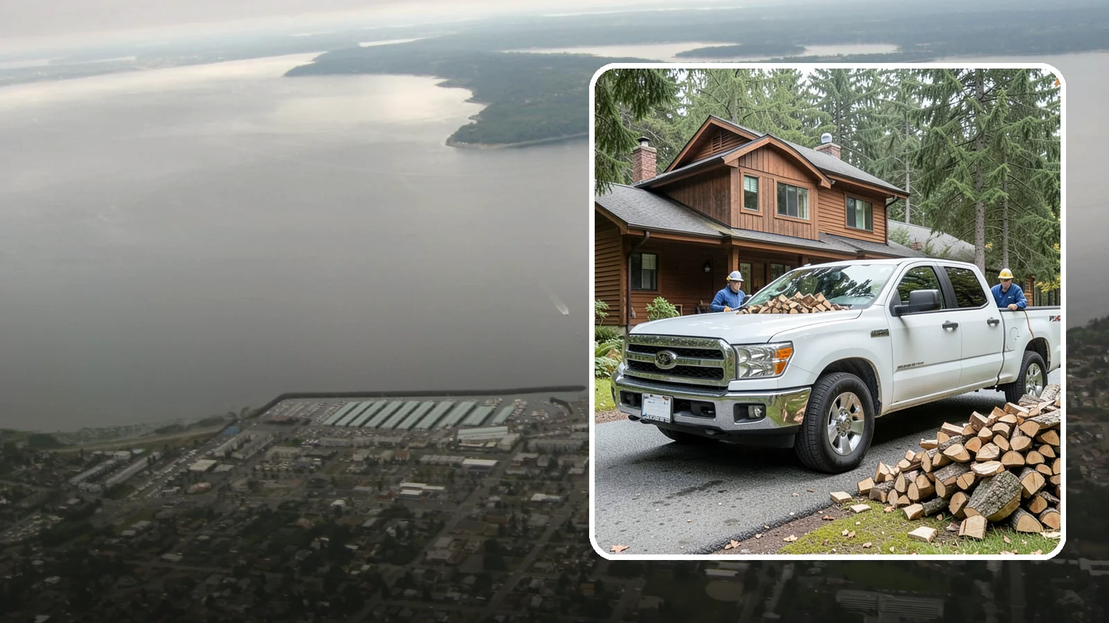 Bulk Delivery in Des Moines, King County, WA - Large-volume firewood delivered in a single load for homes and heavy users.