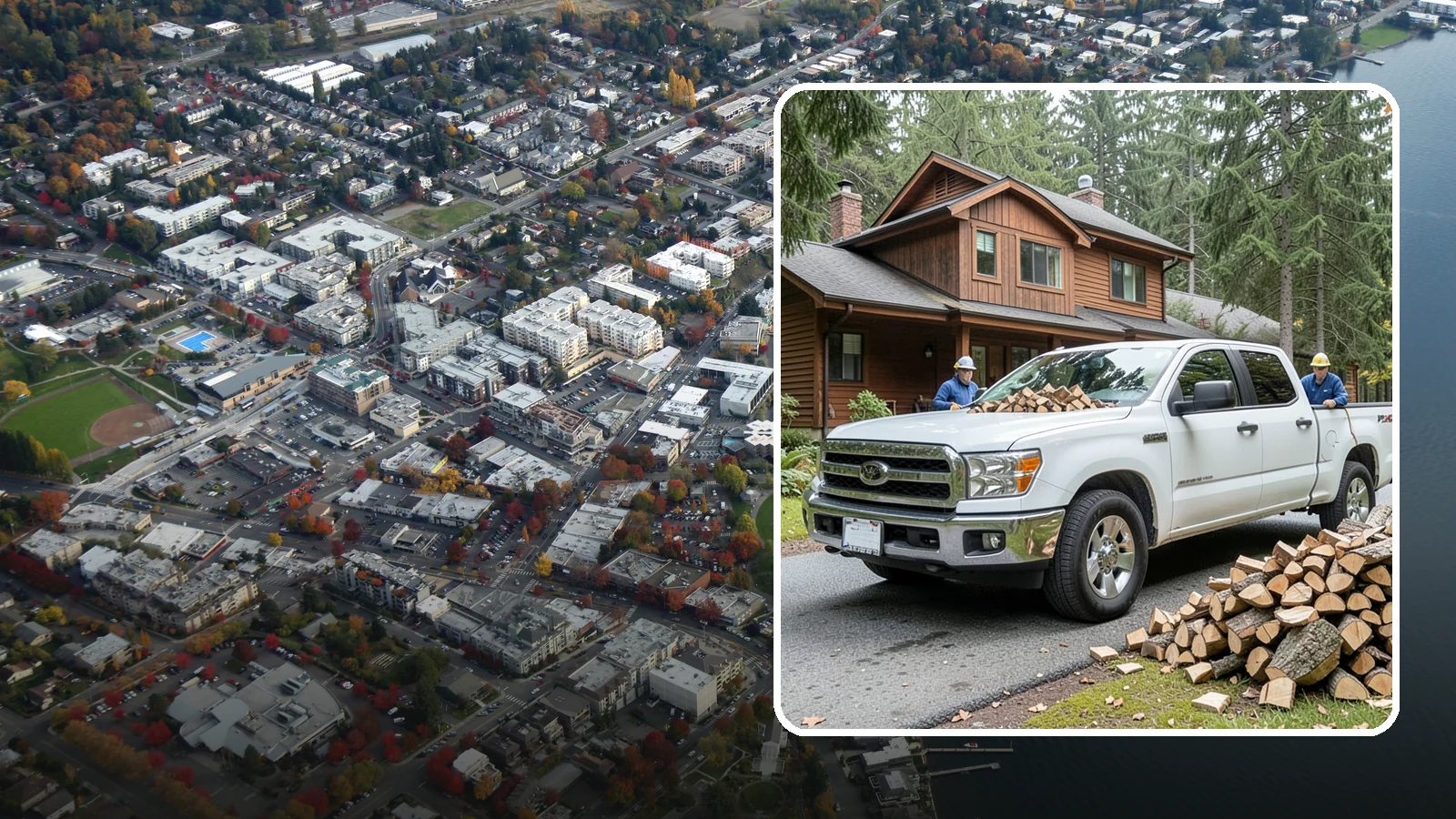 Bulk Delivery in Kirkland, King County, WA - Large-volume firewood delivered in a single load for homes and heavy users.