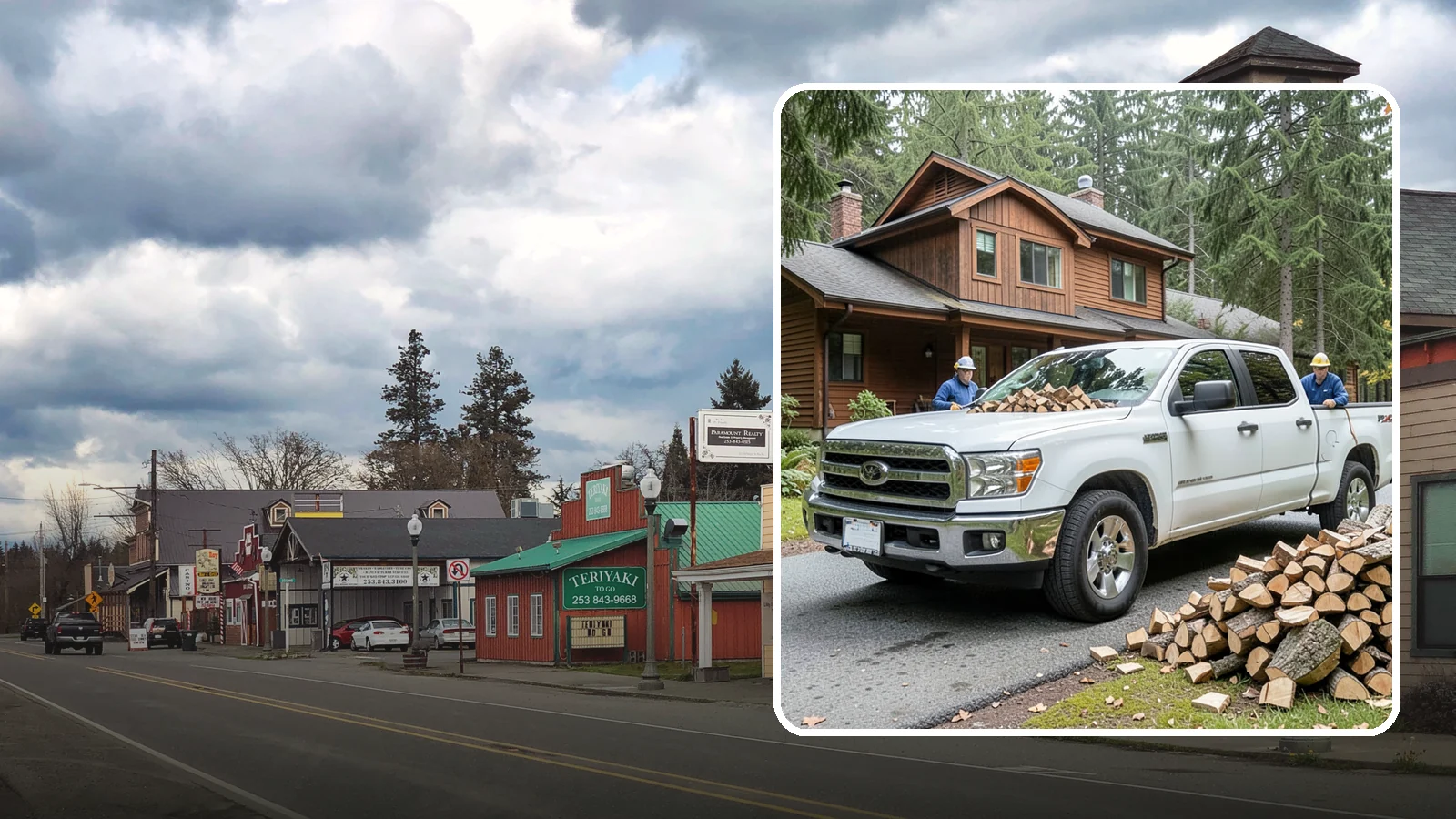 Bulk Delivery in Roy, Pierce County, WA - Large-volume firewood delivered in a single load for homes and heavy users.