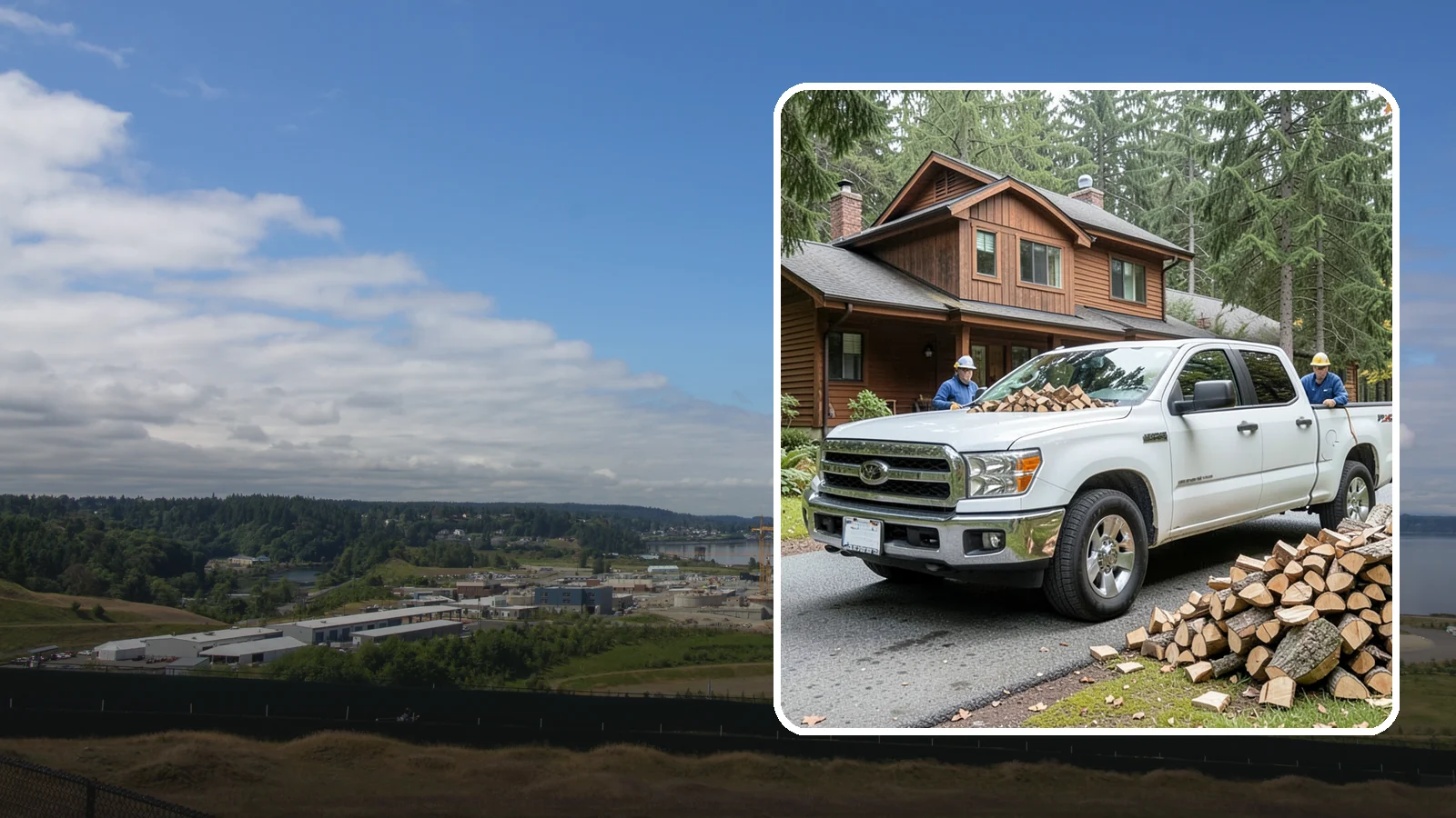 Bulk Delivery in University Place, Pierce County, WA - Large-volume firewood delivered in a single load for homes and heavy users.