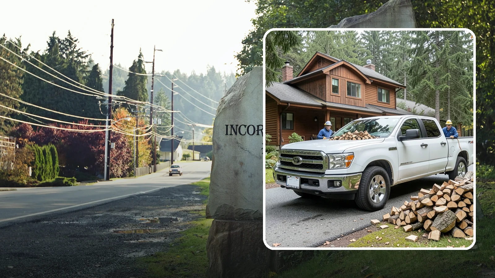 Bulk Delivery in Wilkeson, Pierce County, WA - Large-volume firewood delivered in a single load for homes and heavy users.