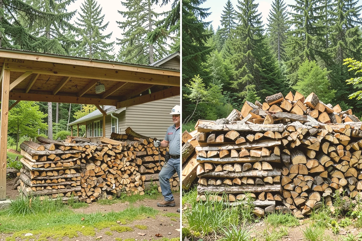 Bulk Firewood in Algona, King County, WA - We estimate the bulk volume that fits your heating needs
