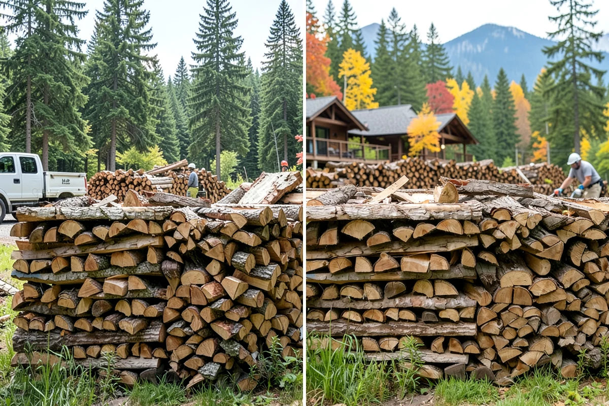 Bulk Firewood in Arlington, Snohomish County, WA - We estimate the bulk volume that fits your heating needs