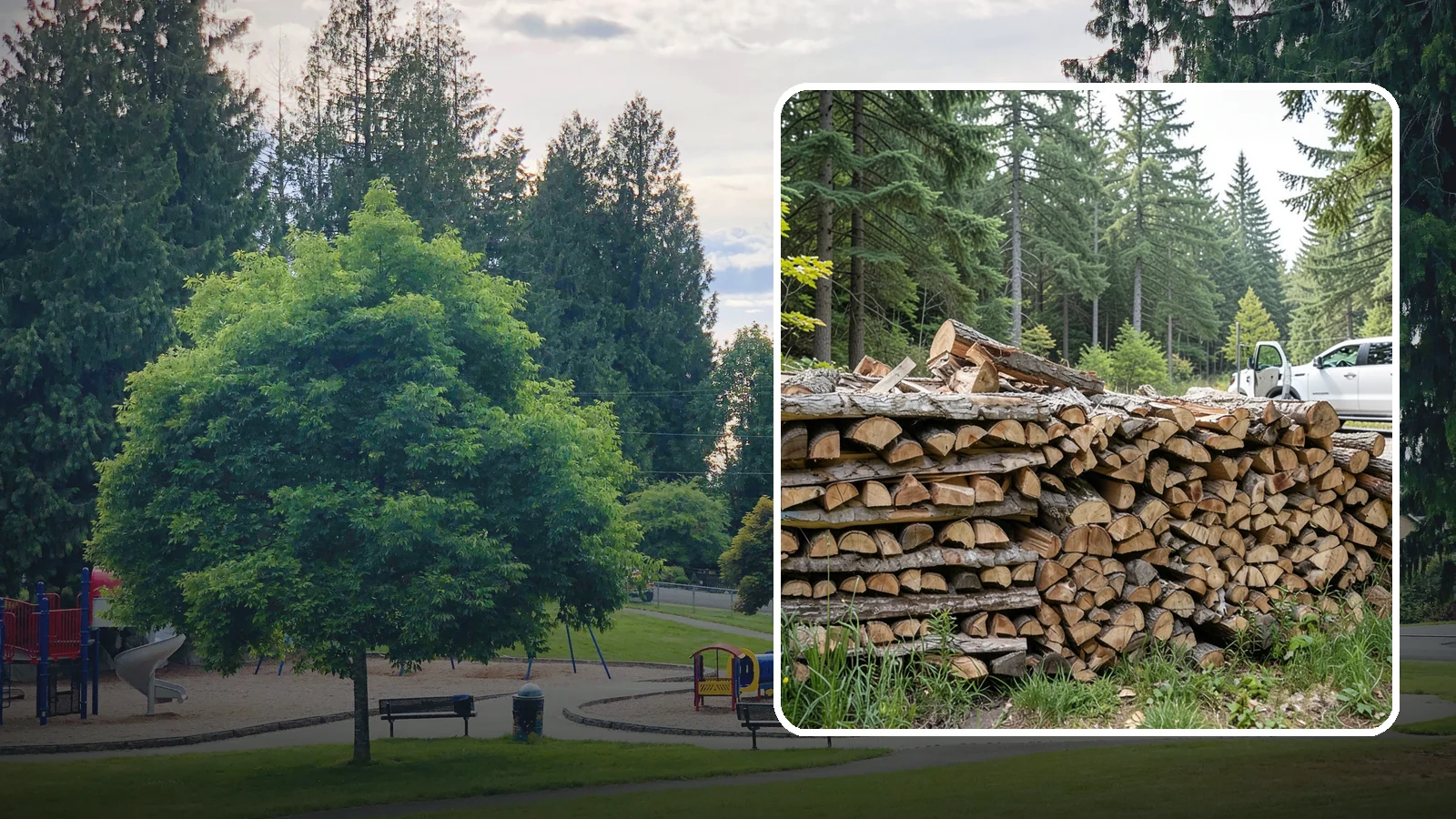 Bulk Firewood in Bonney Lake, Pierce County, WA - We supply firewood in large bulk quantities at volume pricing for households and properties that burn a lot through the long PNW...