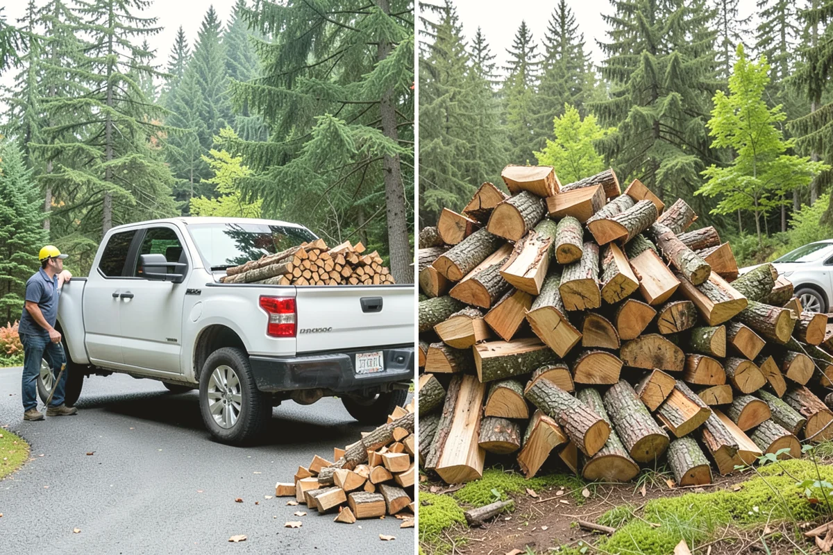 Bulk Firewood in Burien, King County, WA - We estimate the bulk volume that fits your heating needs