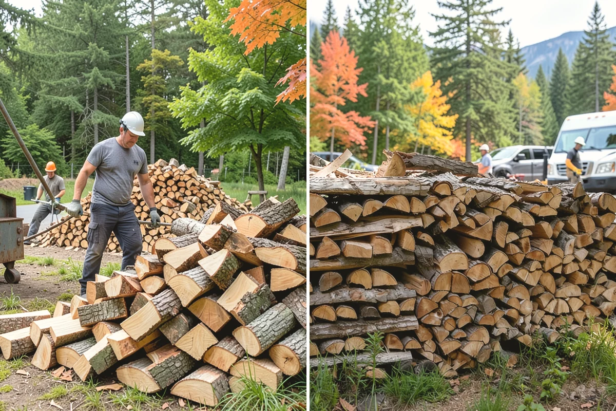 Bulk Firewood in Carnation, King County, WA - We estimate the bulk volume that fits your heating needs