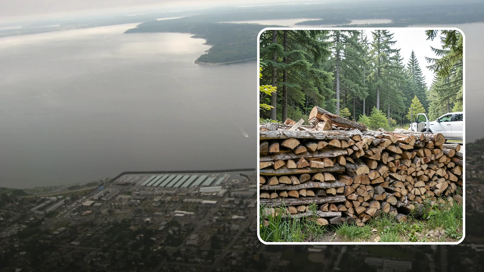 Bulk Firewood in Des Moines, King County, WA - We supply firewood in large bulk quantities at volume pricing for households and properties that burn a lot through the long PNW...