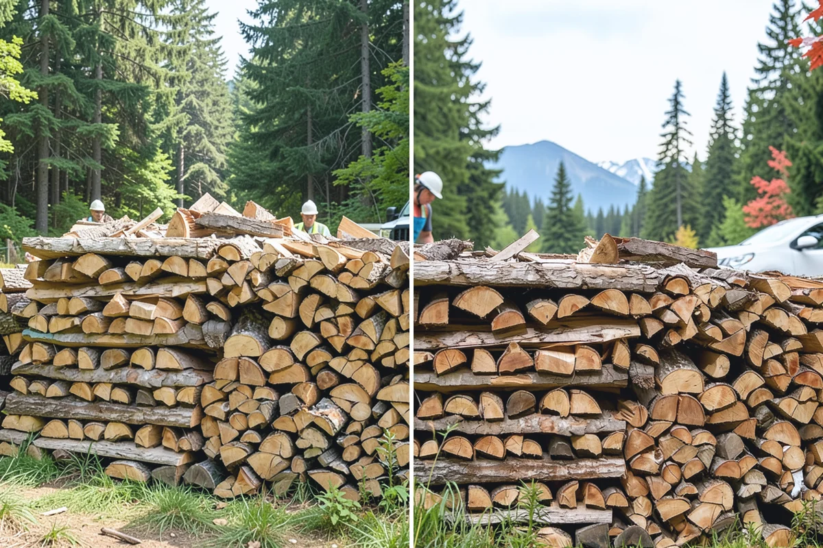 Bulk Firewood in Des Moines, King County, WA - We estimate the bulk volume that fits your heating needs