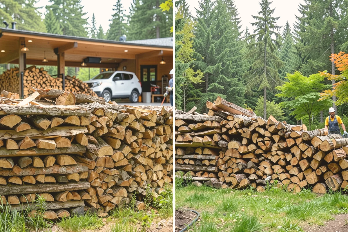 Bulk Firewood in Eatonville, Pierce County, WA - We estimate the bulk volume that fits your heating needs