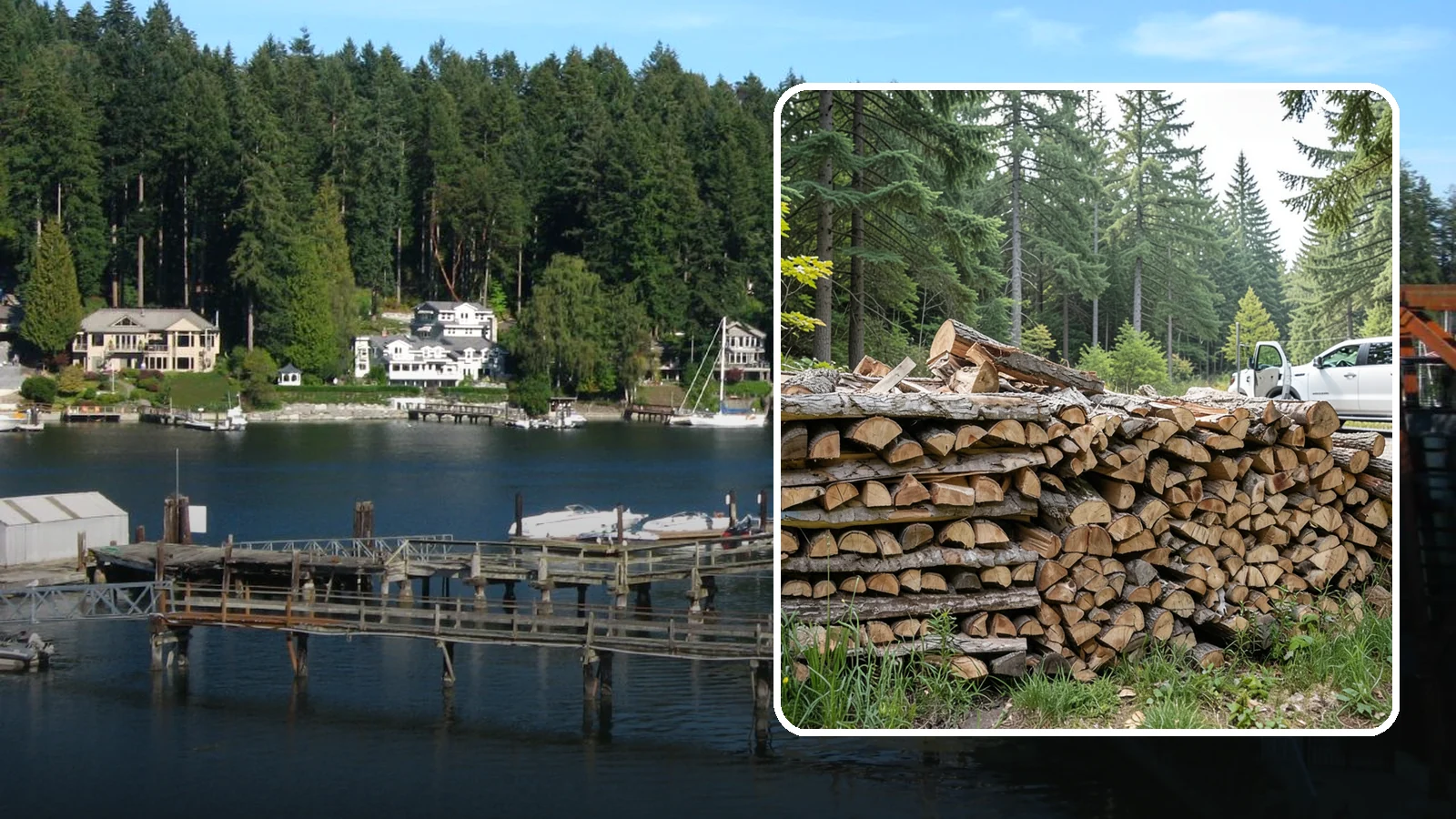 Bulk Firewood in Gig Harbor, Pierce County, WA - We supply firewood in large bulk quantities at volume pricing for households and properties that burn a lot through the long PNW...