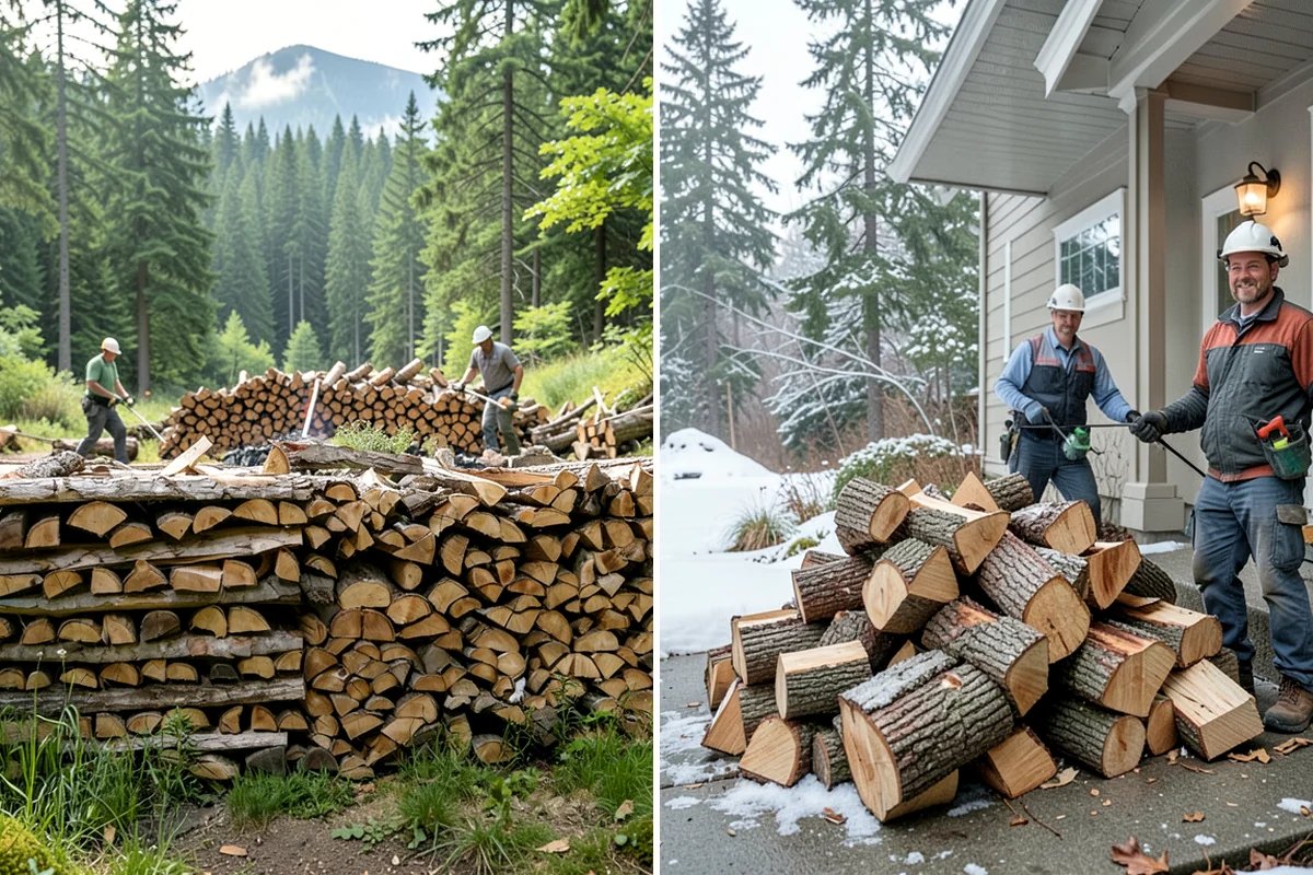 Bulk Firewood in Gig Harbor, Pierce County, WA - We estimate the bulk volume that fits your heating needs