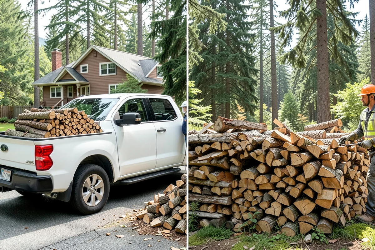 Bulk Firewood in Hunts Point, King County, WA - We estimate the bulk volume that fits your heating needs