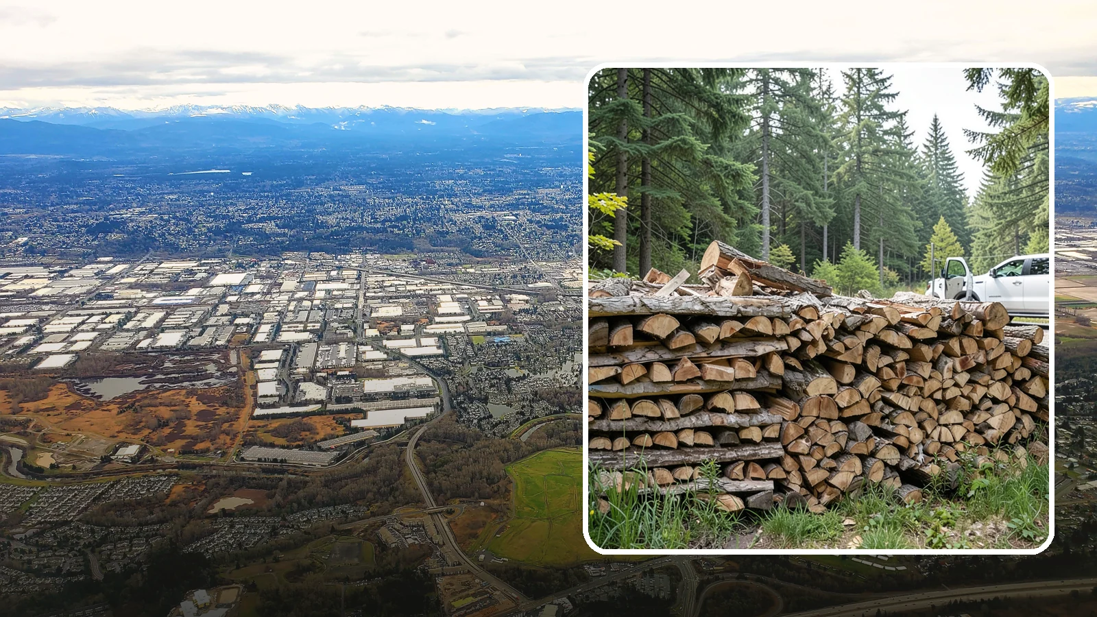 Bulk Firewood in Kent, King County, WA - We supply firewood in large bulk quantities at volume pricing for households and properties that burn a lot through the long PNW...
