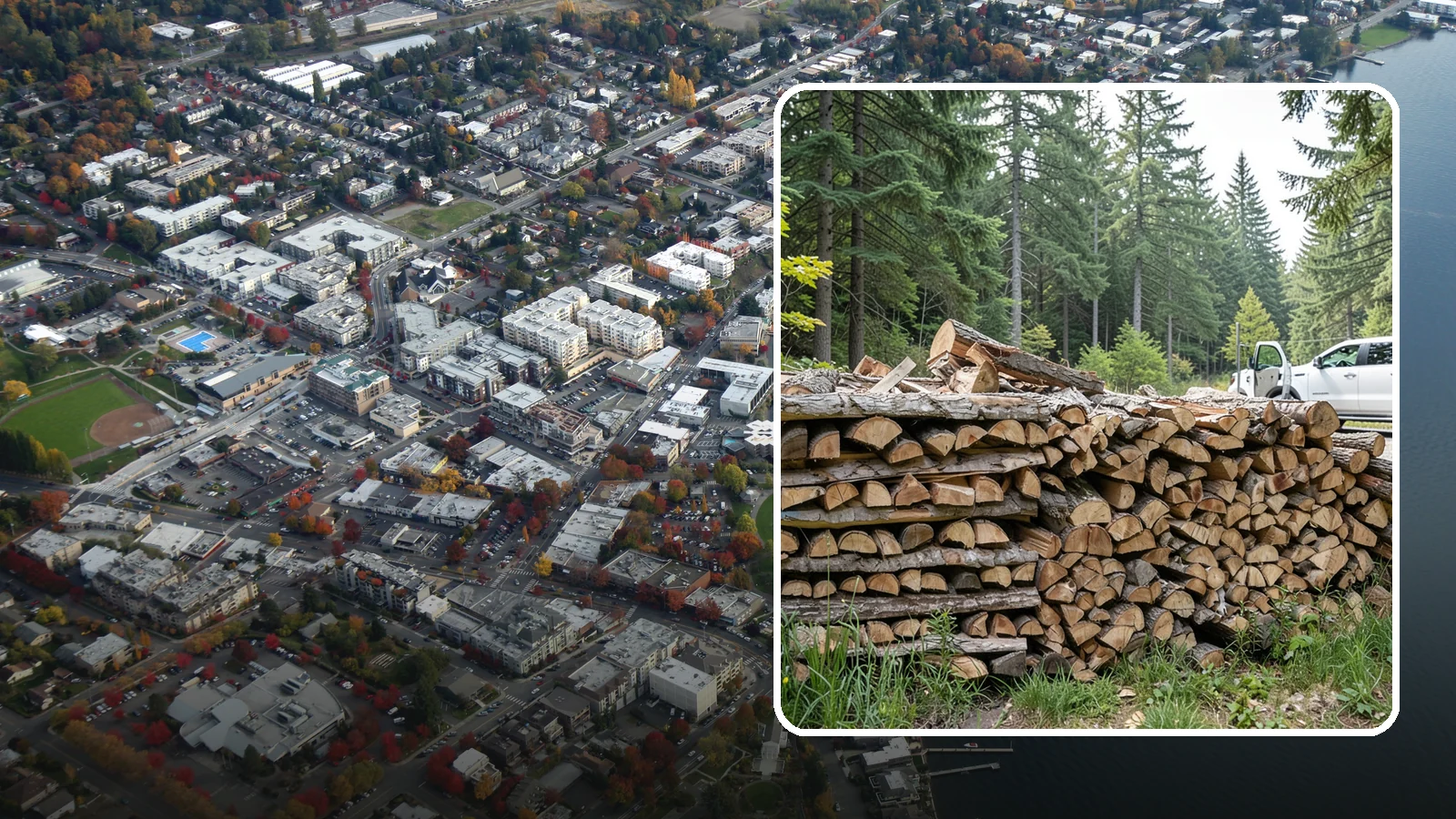 Bulk Firewood in Kirkland, King County, WA - We supply firewood in large bulk quantities at volume pricing for households and properties that burn a lot through the long PNW...