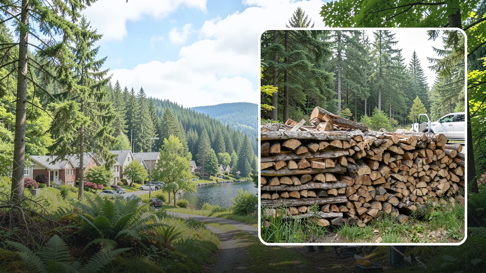Bulk Firewood in Lake Forest Park, King County, WA - We supply firewood in large bulk quantities at volume pricing for households and properties that burn a lot through the long PNW...