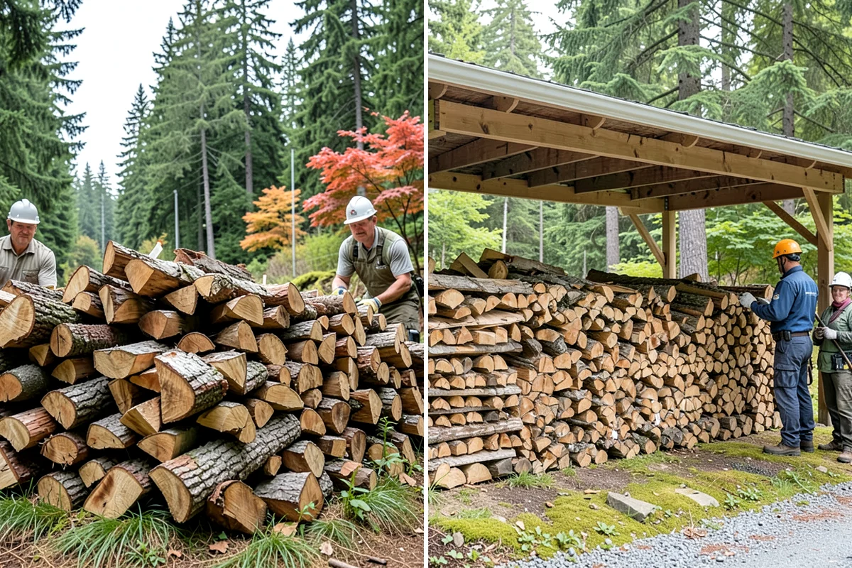 Bulk Firewood in Lake Forest Park, King County, WA - We estimate the bulk volume that fits your heating needs