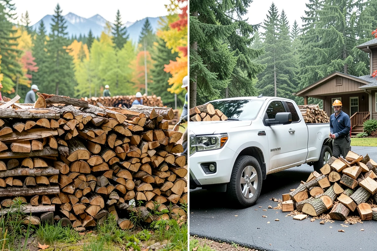 Bulk Firewood in Maple Valley, King County, WA - We estimate the bulk volume that fits your heating needs