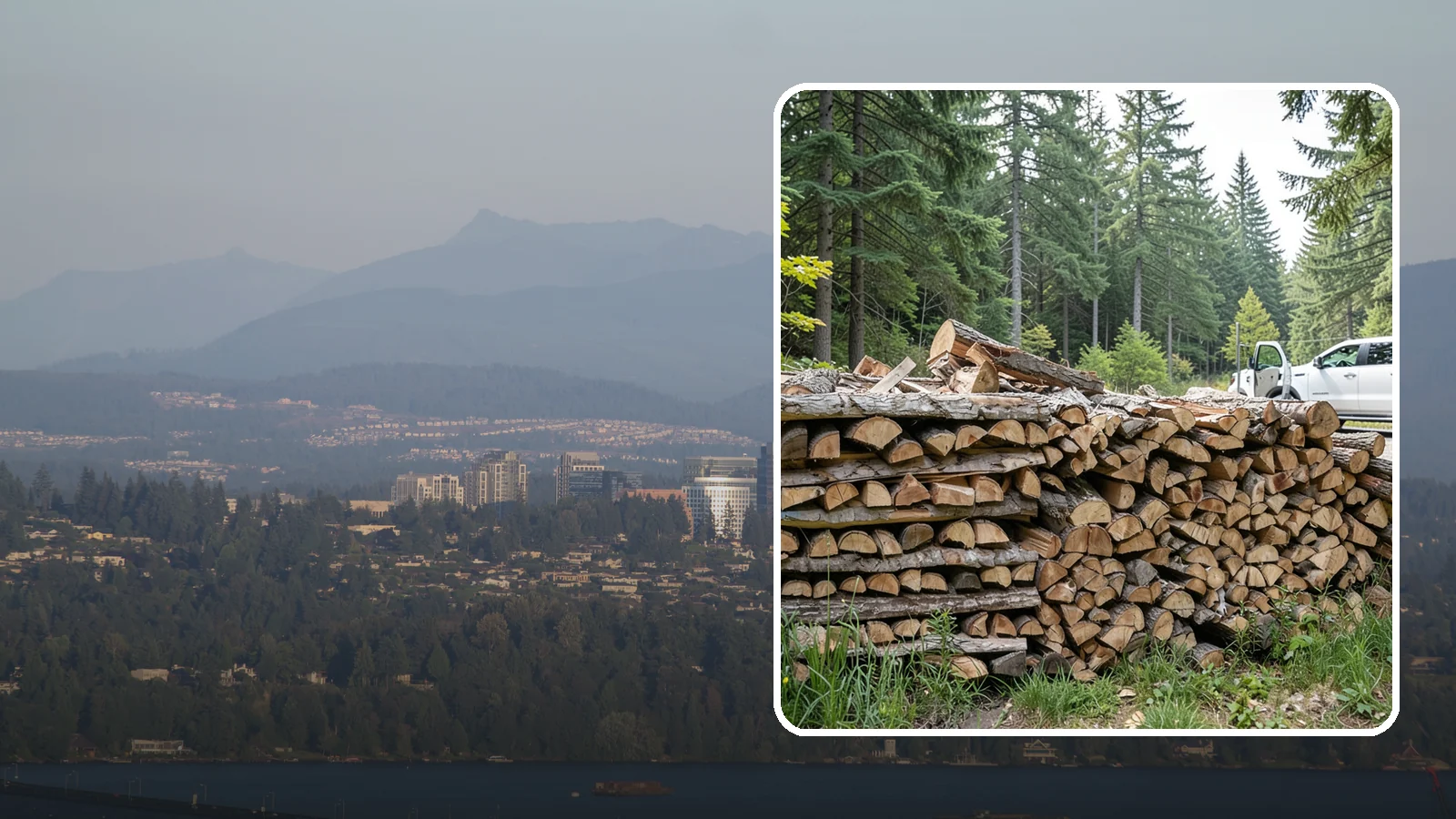 Bulk Firewood in Medina, King County, WA - We supply firewood in large bulk quantities at volume pricing for households and properties that burn a lot through the long PNW...