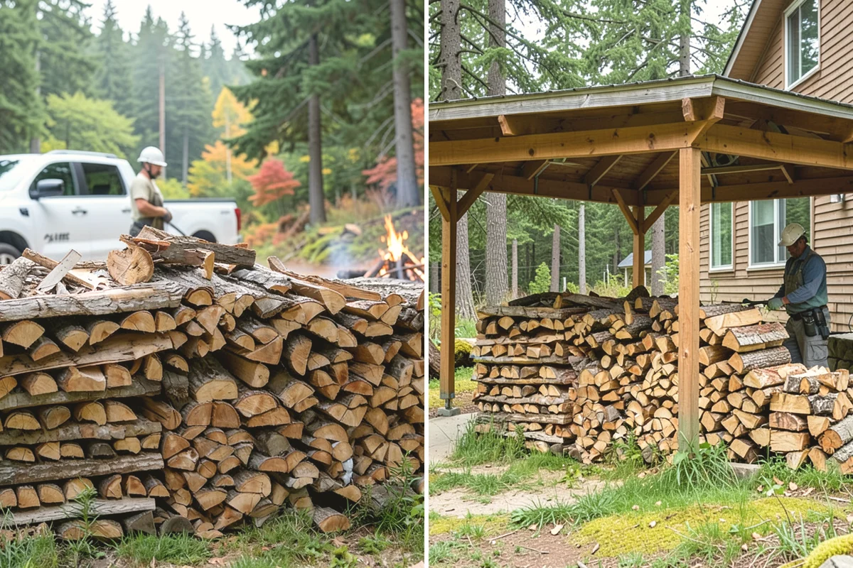 Bulk Firewood in Mercer Island, King County, WA - We estimate the bulk volume that fits your heating needs