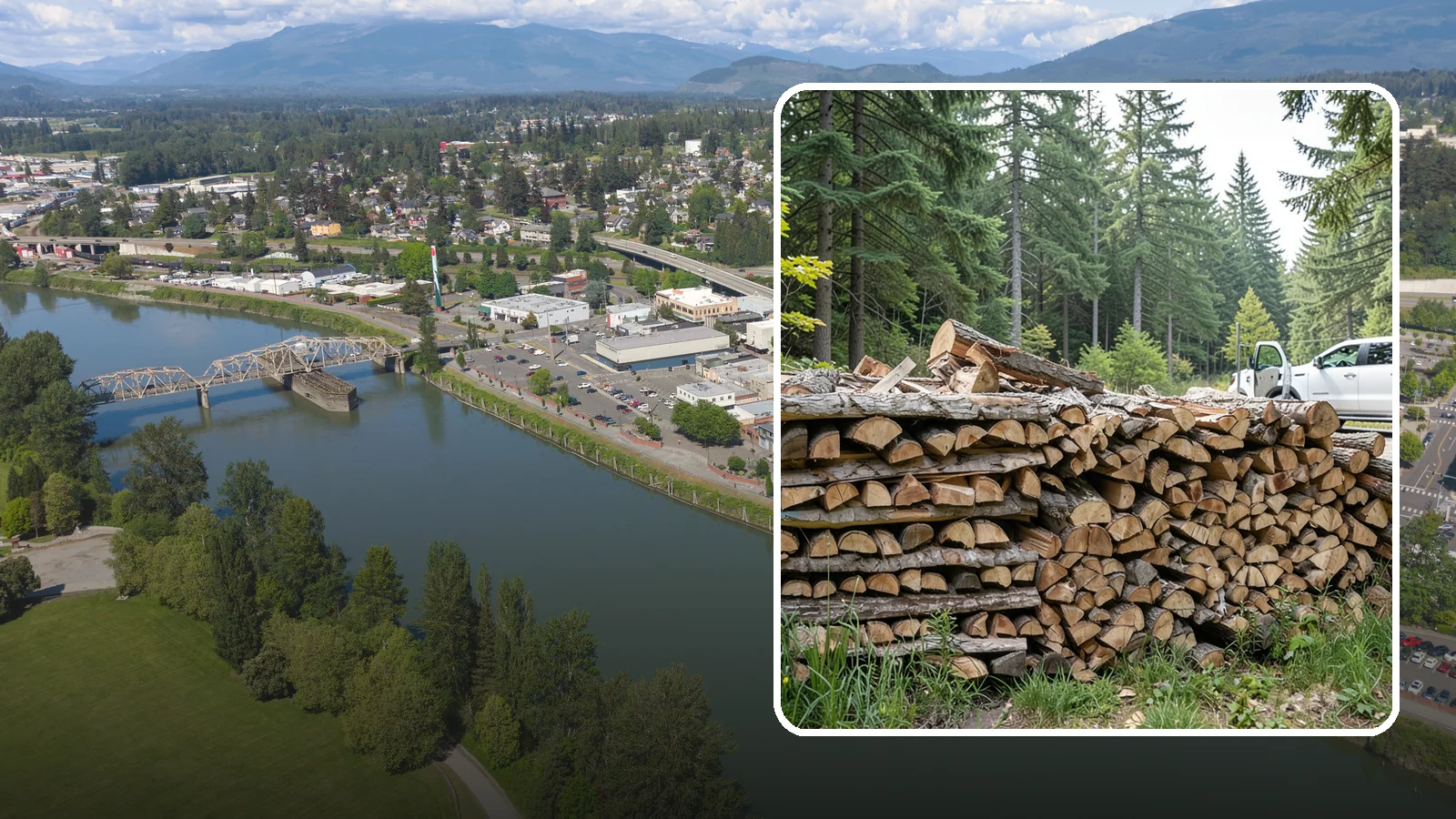 Bulk Firewood in Mount Vernon, Skagit County, WA - We supply firewood in large bulk quantities at volume pricing for households and properties that burn a lot through the long PNW...