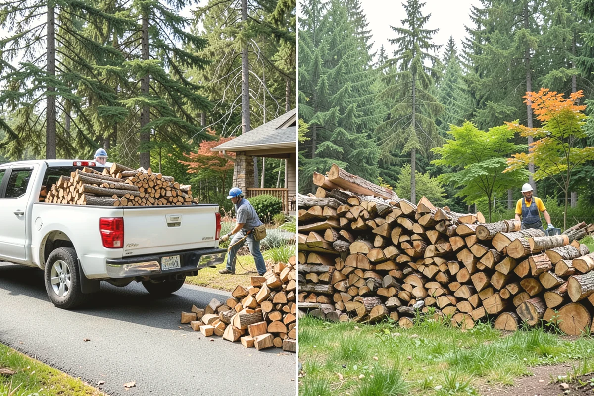 Bulk Firewood in North Bend, King County, WA - We estimate the bulk volume that fits your heating needs