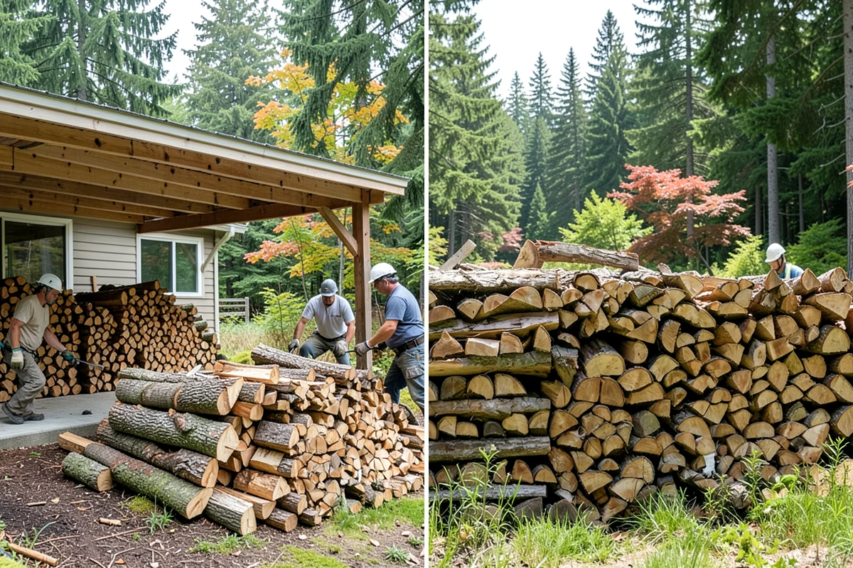 Bulk Firewood in Pacific, King County, WA - We estimate the bulk volume that fits your heating needs
