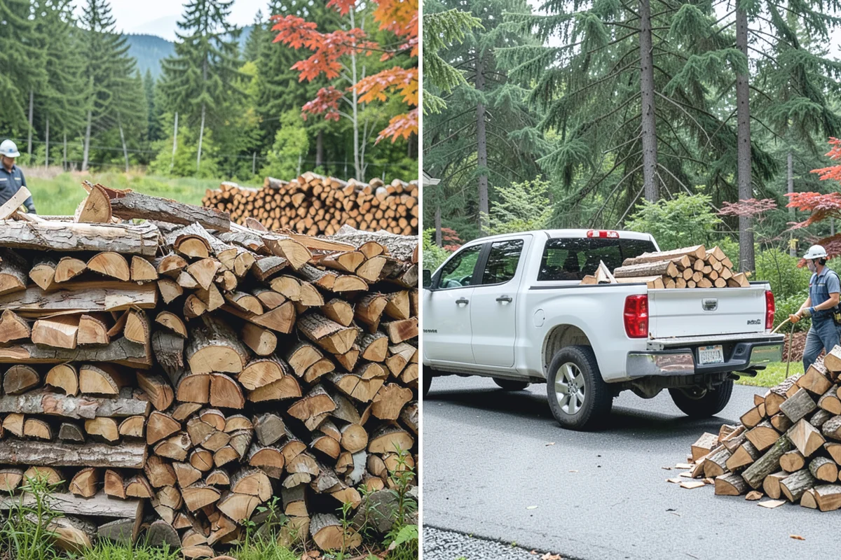 Bulk Firewood in Redmond, King County, WA - We estimate the bulk volume that fits your heating needs