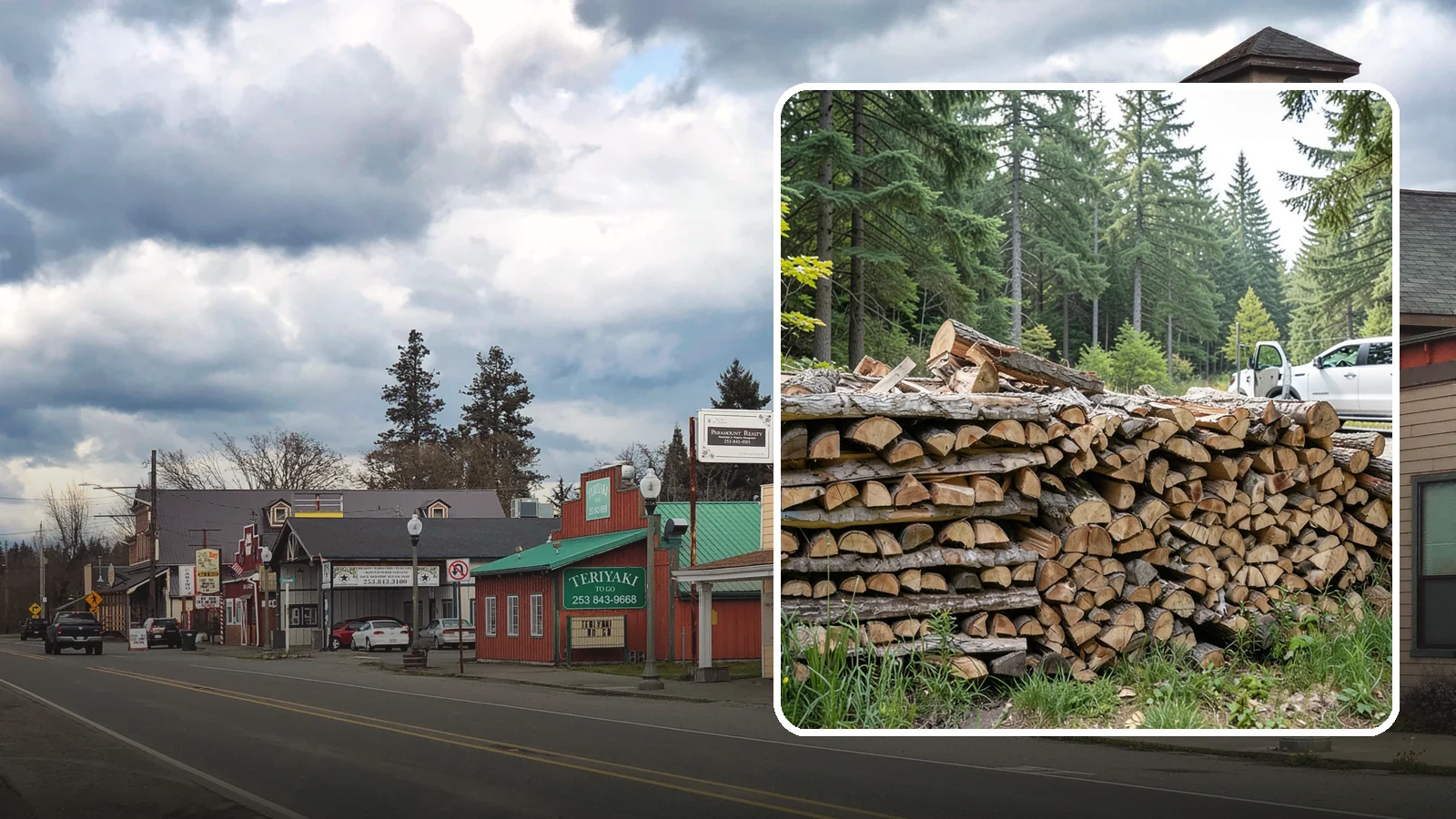 Bulk Firewood in Roy, Pierce County, WA - We supply firewood in large bulk quantities at volume pricing for households and properties that burn a lot through the long PNW...