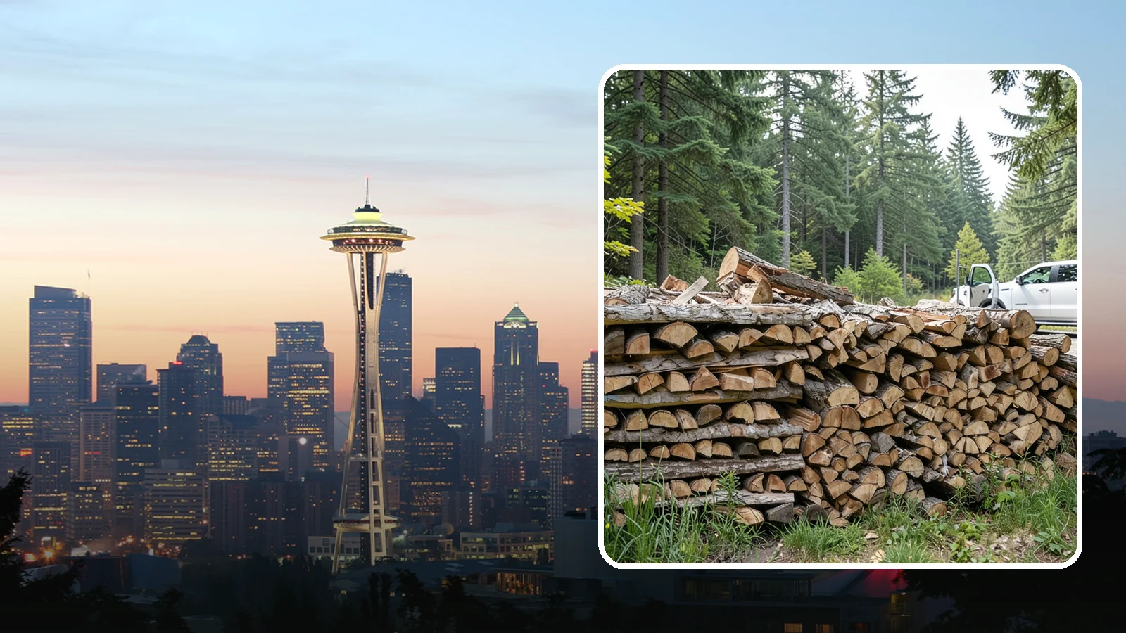 Bulk Firewood in Seattle, King County, WA - We supply firewood in large bulk quantities at volume pricing for households and properties that burn a lot through the long PNW...