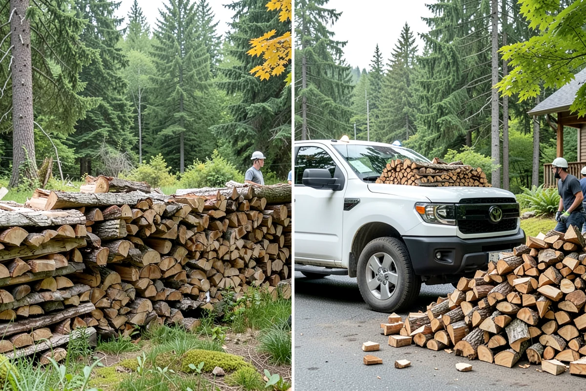 Bulk Firewood in Seattle, King County, WA - We estimate the bulk volume that fits your heating needs