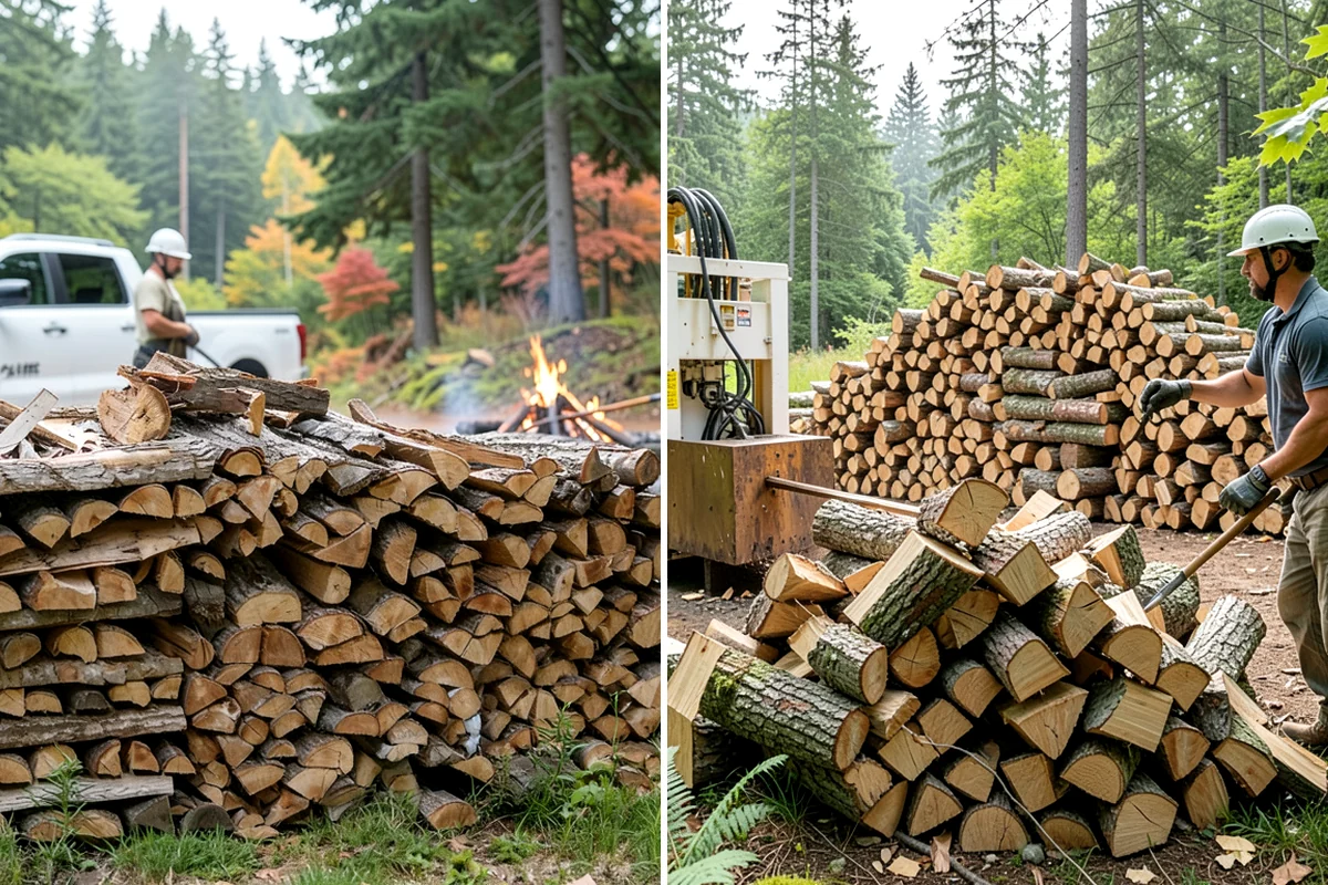 Bulk Firewood in Snoqualmie, King County, WA - We estimate the bulk volume that fits your heating needs