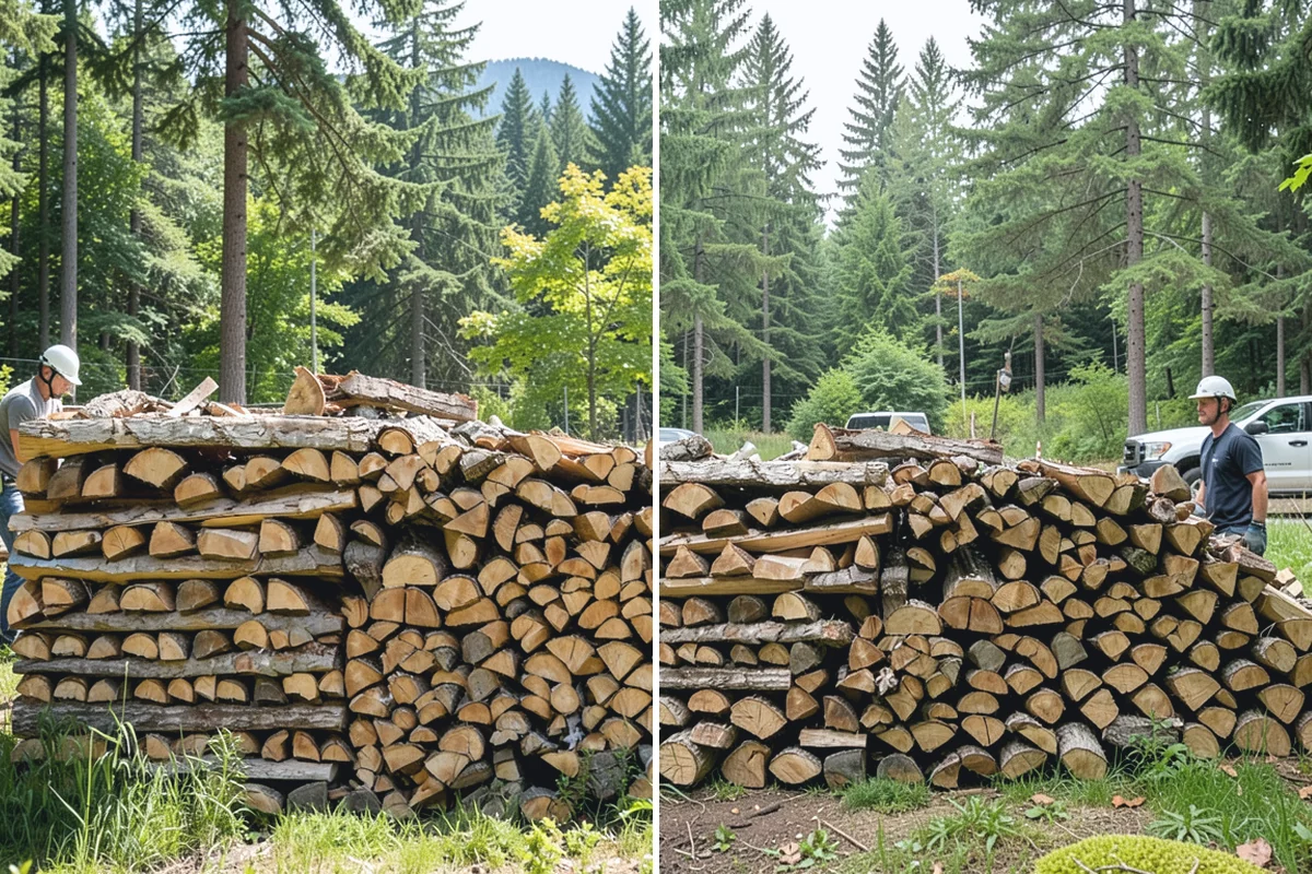 Bulk Firewood in South Prairie, Pierce County, WA - We estimate the bulk volume that fits your heating needs