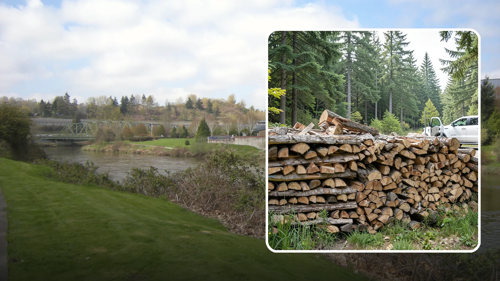 Bulk Firewood in Tukwila, King County, WA - We supply firewood in large bulk quantities at volume pricing for households and properties that burn a lot through the long PNW...