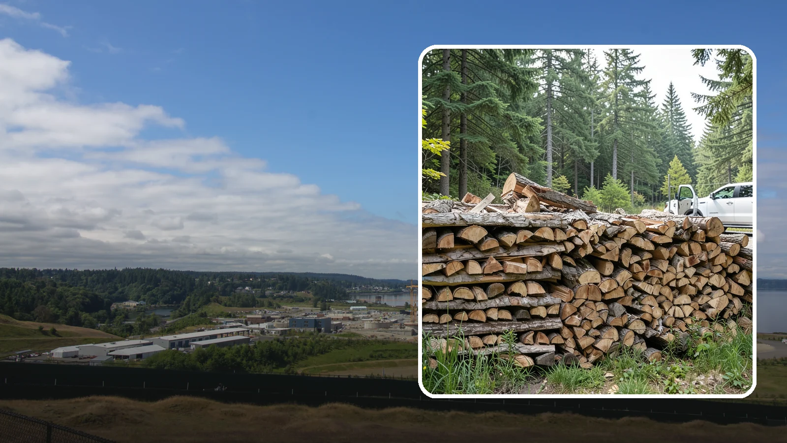 Bulk Firewood in University Place, Pierce County, WA - We supply firewood in large bulk quantities at volume pricing for households and properties that burn a lot through the long PNW...