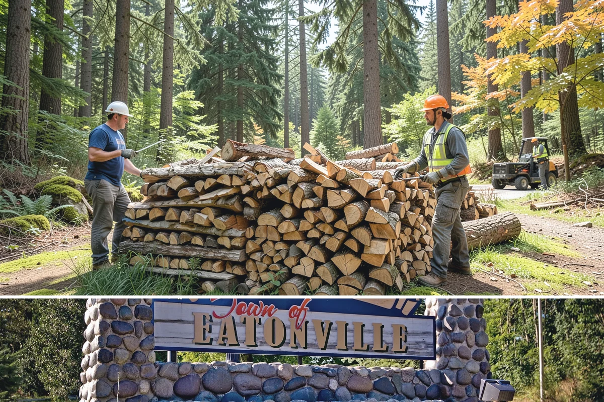Bundle Firewood in Eatonville, Pierce County, WA - Bundles stay popular year-round but move fastest heading into the wet fall and winter burning months.