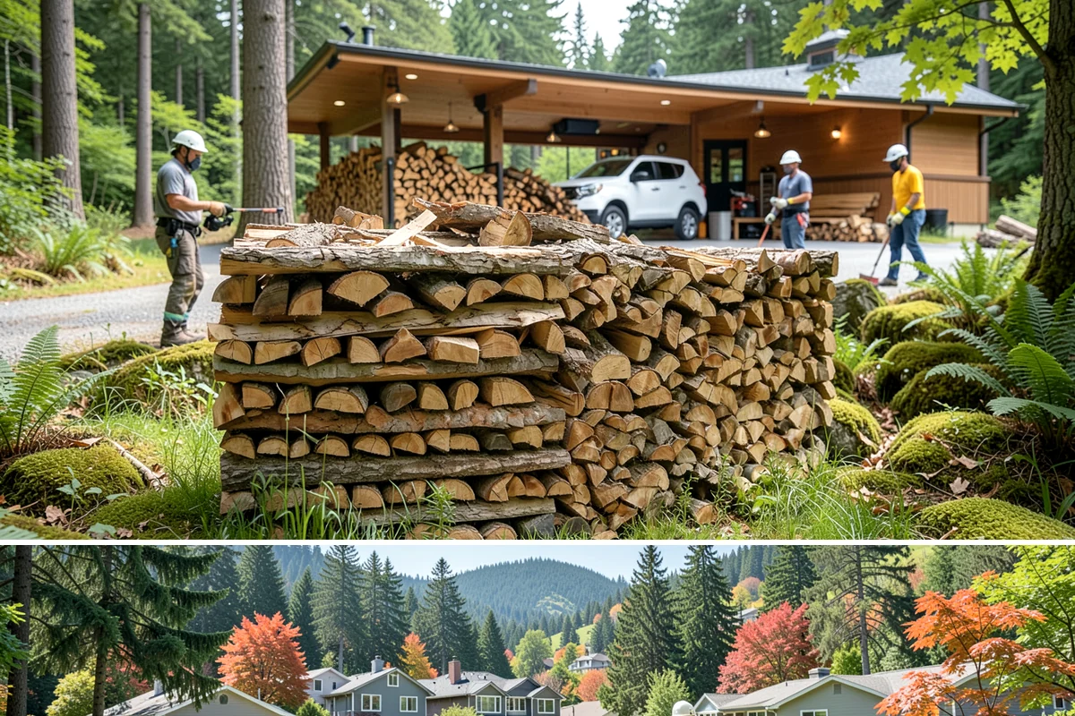 Bundle Firewood in Fircrest, Pierce County, WA - Bundles stay popular year-round but move fastest heading into the wet fall and winter burning months.