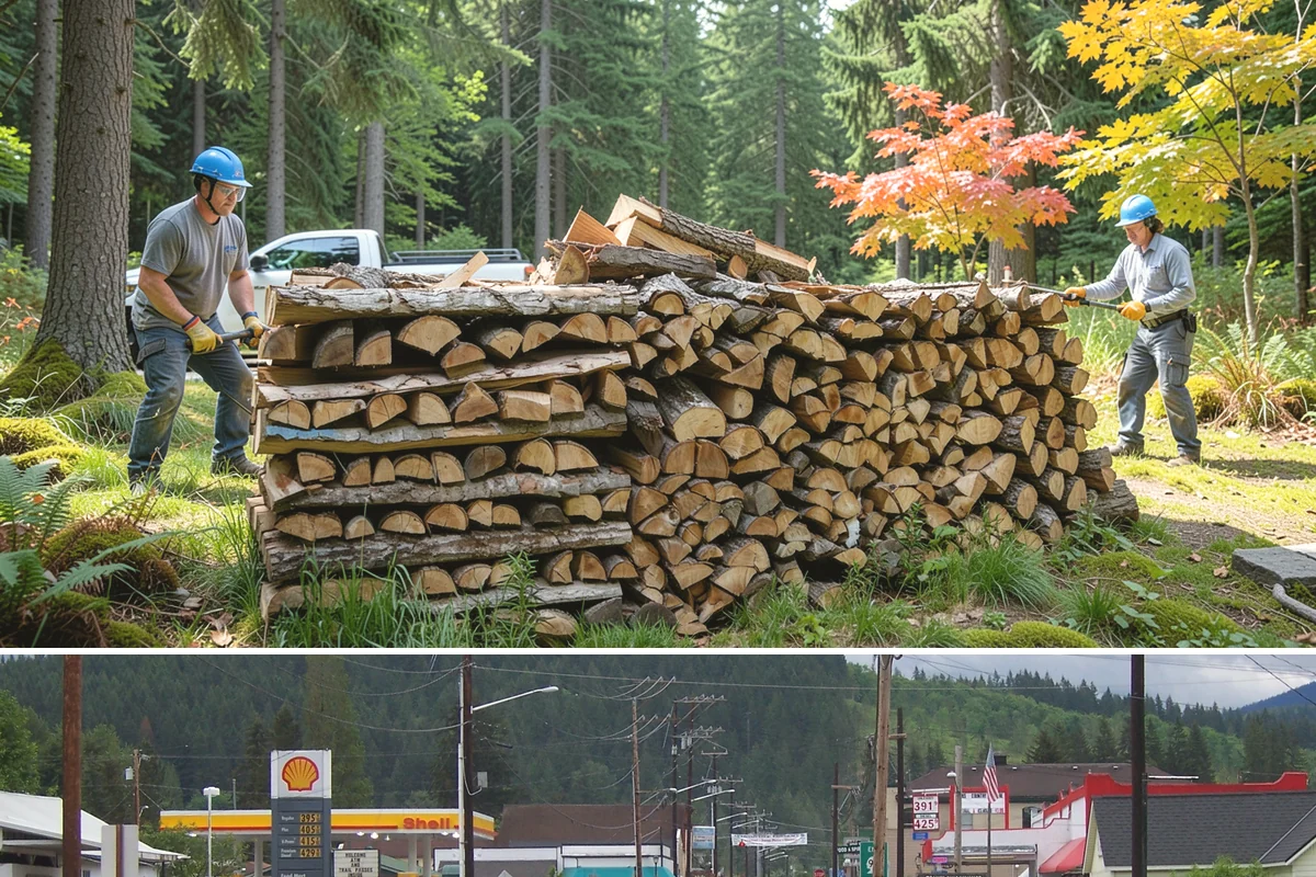 Bundle Firewood in Granite Falls, Snohomish County, WA - Bundles stay popular year-round but move fastest heading into the wet fall and winter burning months.