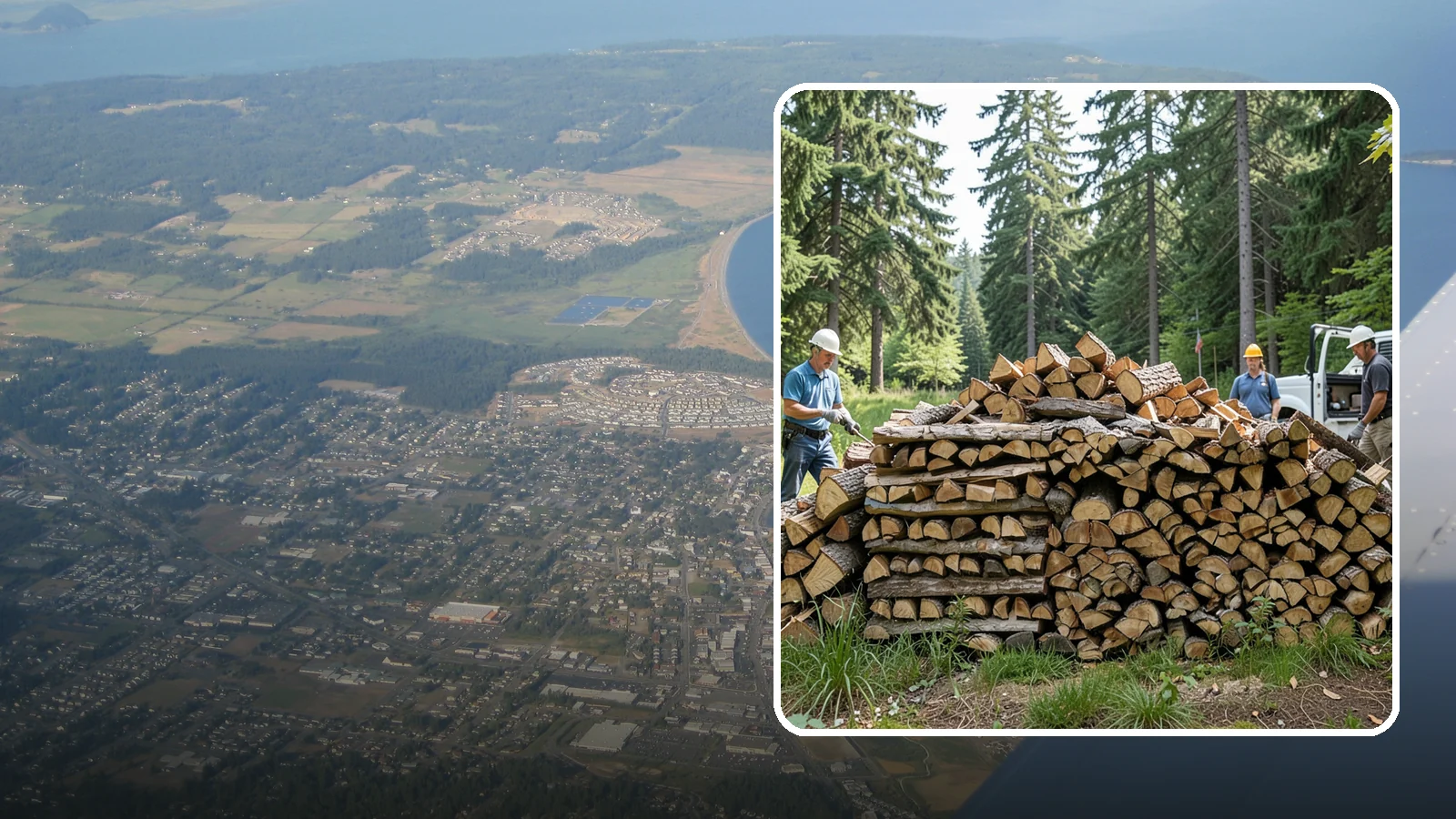 Bundle Firewood in Oak Harbor, Island County, WA - Convenient shrink-wrapped bundles of seasoned firewood sized for a single evening burn.