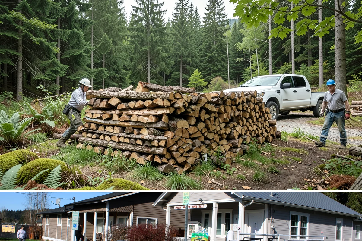 Bundle Firewood in South Prairie, Pierce County, WA - Bundles stay popular year-round but move fastest heading into the wet fall and winter burning months.
